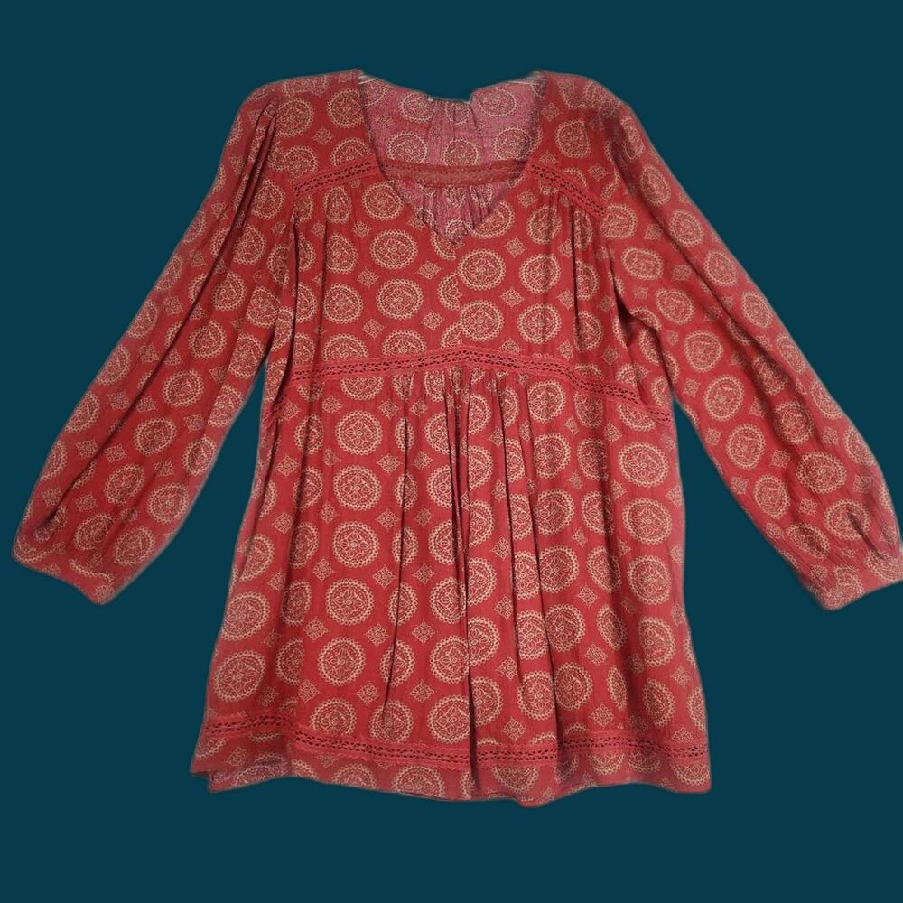 C'isa Women's Boho-Style Shirt Size Medium  Retro VTG-Look Colquette Cottage